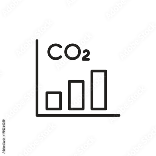 Carbon dioxide emissions bar chart icon