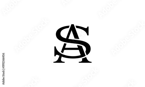 AS logo or SA initial letters monogram logo