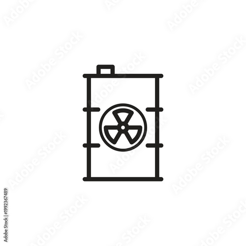 Radioactive Waste Barrel with Nuclear Radiation Warning Symbol
