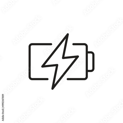 Electric battery storage with lightning bolt icon
