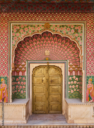 Southeast Lotus Gate in Jaipur city palace, India