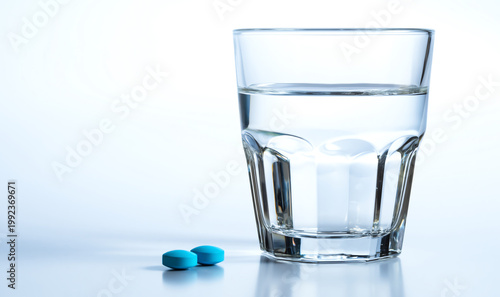 glass of water and pills, AI generated