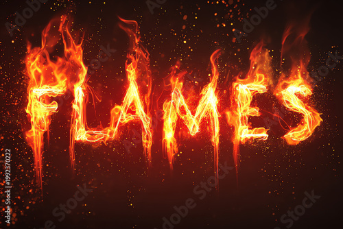 letters flames on fire, AI generated