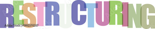 Multicolored text reading restricting on with various colors