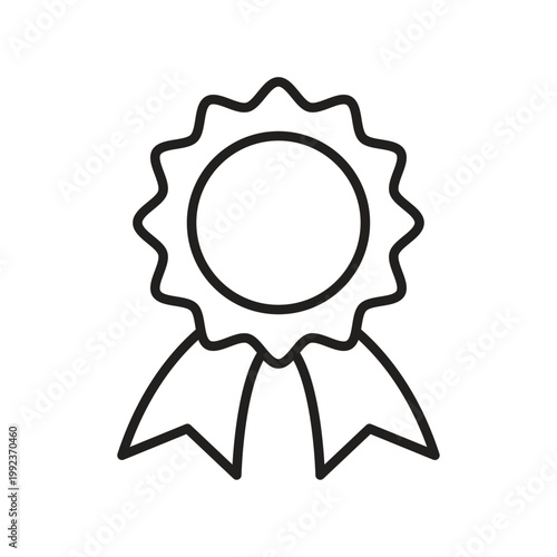 Award ribbon badge and quality certification seal icon