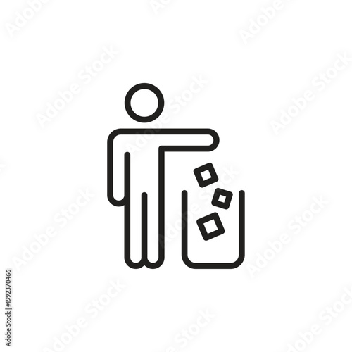 Responsible waste management and recycling habit concept icon