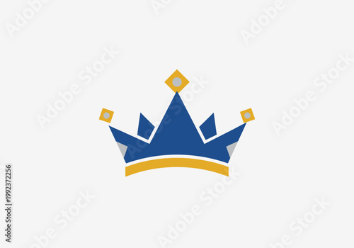 Blue Crown Logo Symbol.