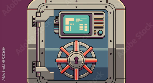 Secure digital vault door panel.