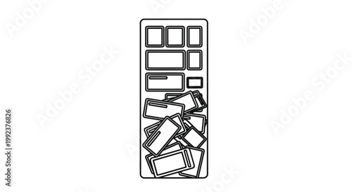 Broken smartphone screen, shattered mobile phone display, cracked screen vector, damaged phone