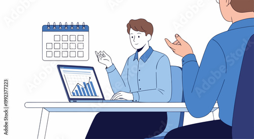 Businessman presenting to colleague.