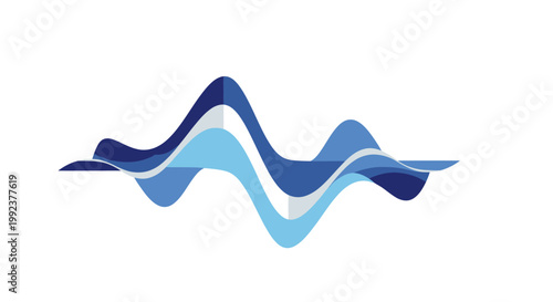 Blue wavy line graphic design.