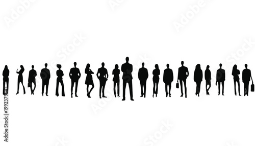 Businesspeople form a large crowd to represent the vast human resources available within a company.