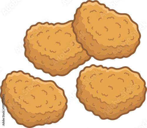 Three crispy fried tuna nuggets or croquettes