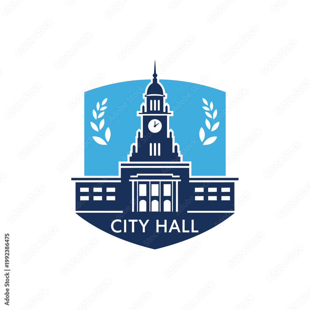Fototapeta premium City Hall Building Clock Tower.