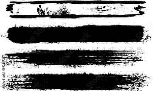 Black brush stroke circle with ink texture in japanese style abstract background.