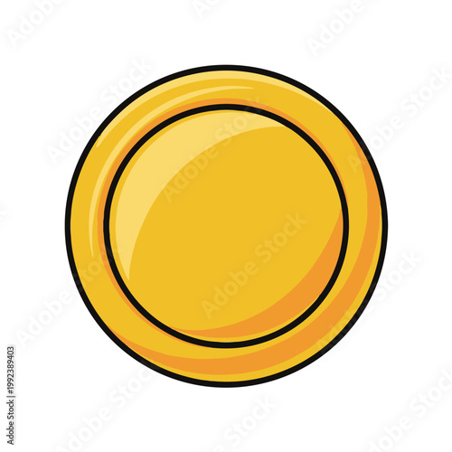 Gold Dollar Coin Icon – Shiny Currency Symbol Vector Illustration