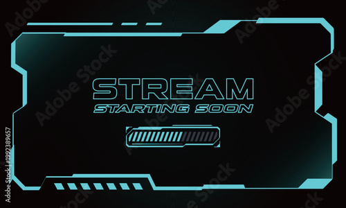 Stream Starting Soon Screen (Futuristic HUD Overlay)