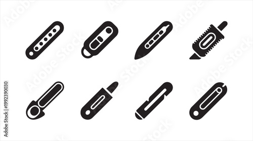 Flat style digital thermometer icons pack for medical, clinical, and health monitoring use