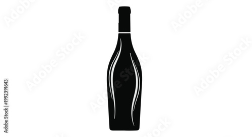 black wine bottle icon simple style