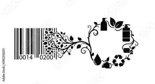 eco friendly product barcode label illustration