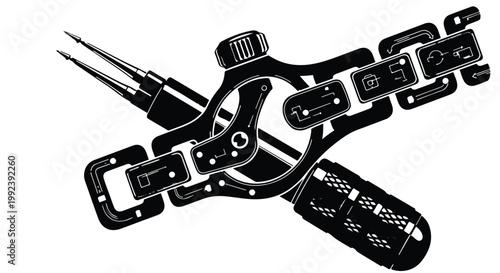 black and white illustration of electric bicycle parts