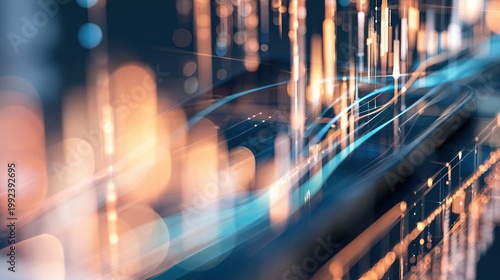 Smartphone Screen Displays Abstract Stock Trading Interface With Data Visualization