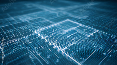 Blueprint-style background showing floor plans and measurements.
