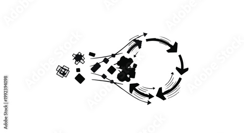 casino luck concept with cards and dice in recycling loop