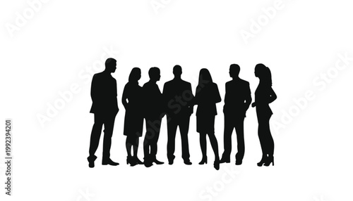 Colleagues standing together in a line illustrate a diverse team prepared for professional challenges.