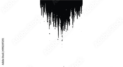 Abstract digital rain or data leak silhouette on white background