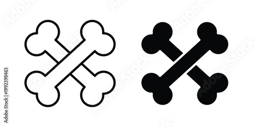 Bones icon design concept. Stroke and flat icons set