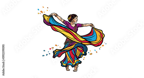 Indian Dancer In Colorful Attire