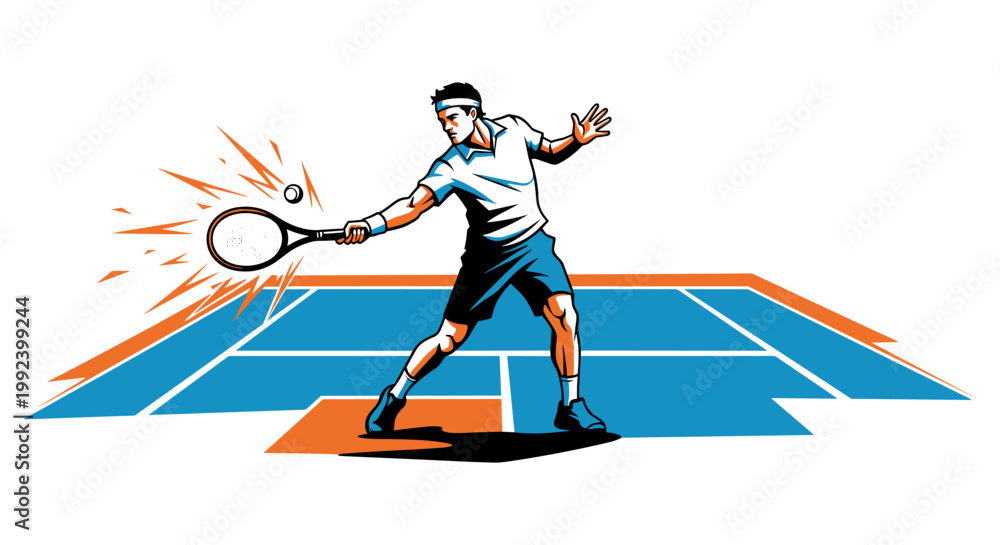 Fototapeta premium Tennis Player Hitting Ball