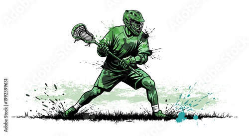 Lacrosse Player in Action