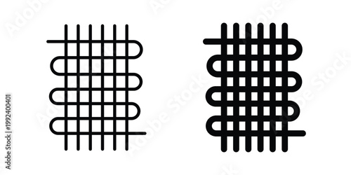 Condenser coil icon design concept. Stroke and flat icons set