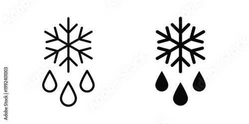 Defrost icon design concept. Stroke and flat icons set
