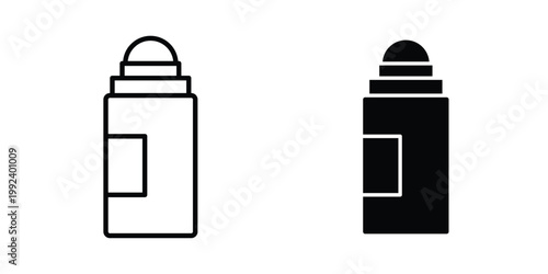 deodorant icon design concept. Stroke and flat icons set