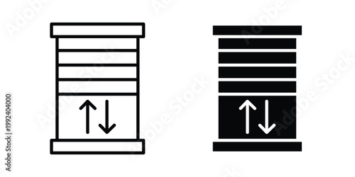 Jalousie icon design concept. Stroke and flat icons set