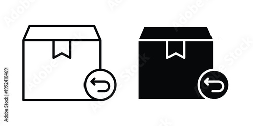 Return purchase icon design concept. Stroke and flat icons set