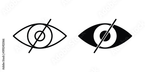 Sensitive content icon design concept. Stroke and flat icons set