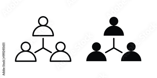 Third party icon design concept. Stroke and flat icons set