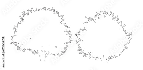 Vector set of shrubs and bushes in elevation view for use in architectural drawings