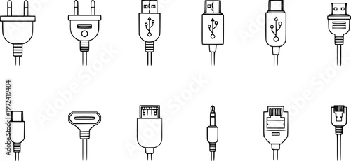 Vector wire plug icon.