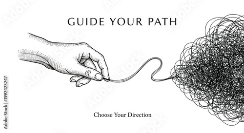 Inspirational guidance concept, choose your direction, path guidance, decision making