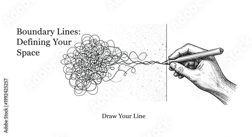 hand drawing line, boundary lines, defining space, vector illustration, minimalist design