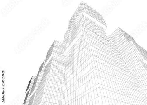 Building 3d structure. Architectural background. 