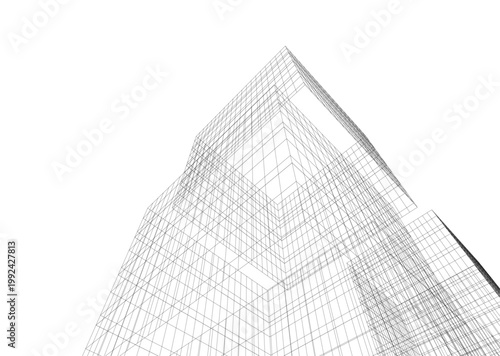 Building 3d structure. Architectural background. 