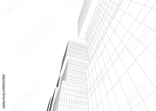 Building 3d structure. Architectural background. 
