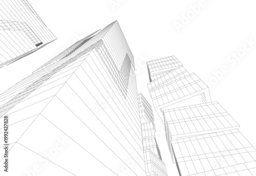 Building 3d structure. Architectural background. 