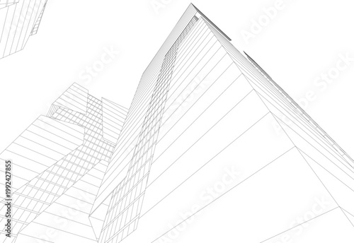 Building 3d structure. Architectural background. 